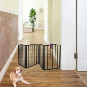 Pet Gate - Dog Gate For Doorways, Stairs Or House - Freestanding, Folding, Brown, Arc Wooden--Self-pick Up Is Not Supported. (Option: Defaulttitle)