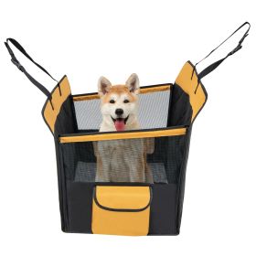 Dog Car Seat Cover for Small and Medium Dogs with Mesh Window (Color: Black)